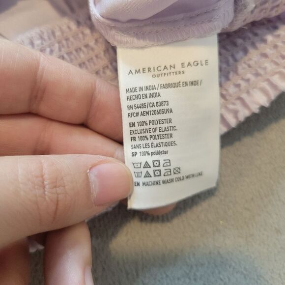 American Eagle Cropped Lilac Blouse Size Small - Picture 5 of 8